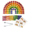 Rainbow Arch Tray with 100 felt balls and Metal tong