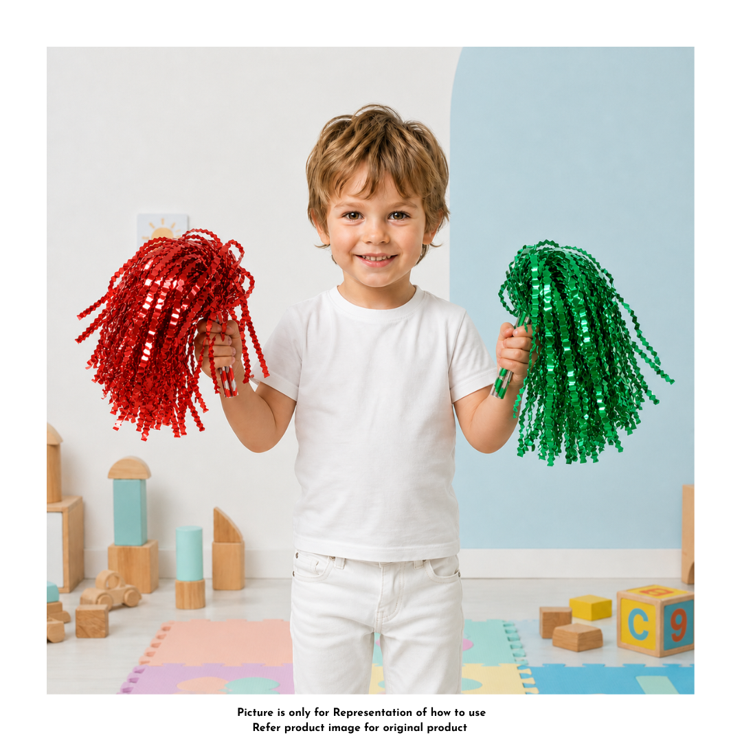 CHEERLEADER STREAMER POMPOMS – Vibrant Movement Tool for Kids