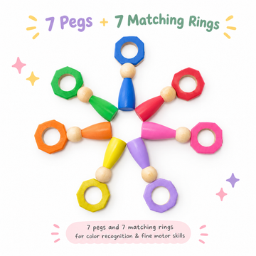 Peg Dolls and Matching Rings- 14pc set