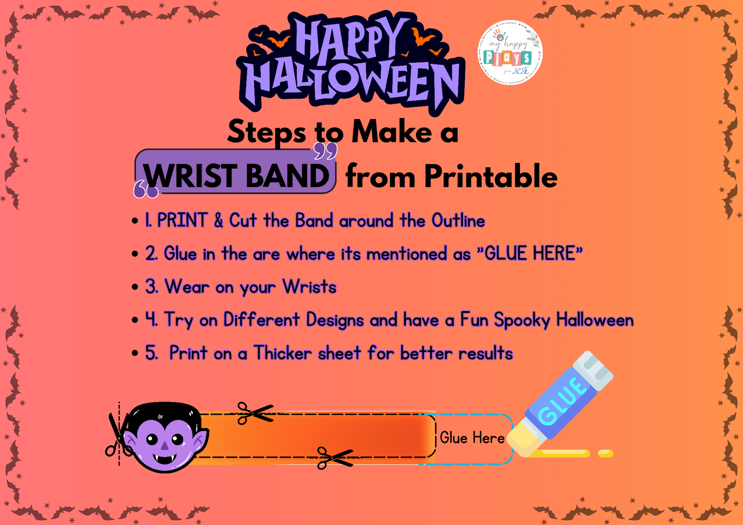 HALLOWEEN PRINTABLE WRIST BAND