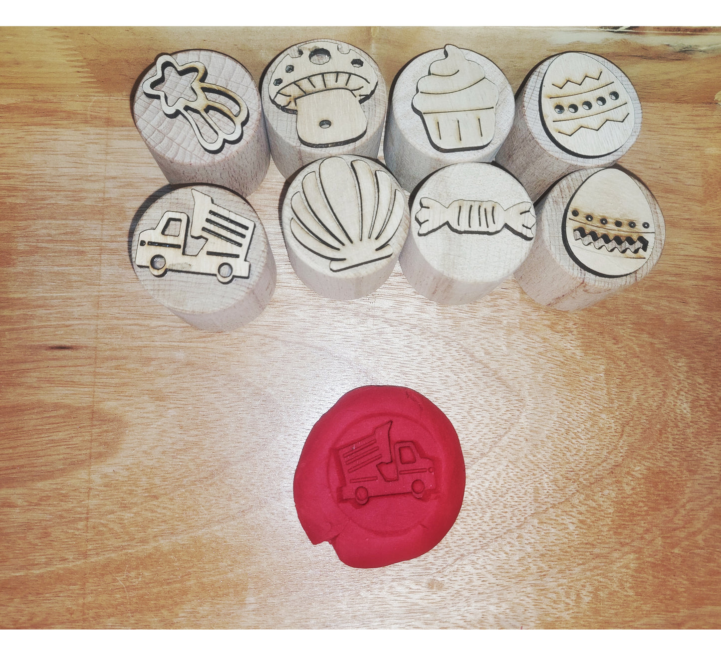 Wooden Front and Back Stamps- Pack of 8