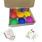 RAINBOW BOWL SET FOOD GRADE PLASTICS with sheets, Tong
