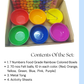 RAINBOW BOWL SET FOOD GRADE PLASTICS with sheets, Tong