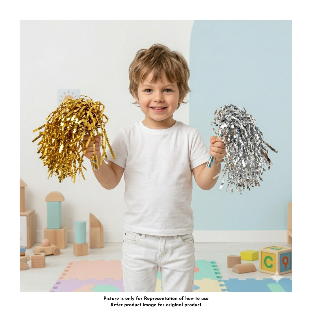 CHEERLEADER STREAMER POMPOMS  – Vibrant Movement Tool for Kids