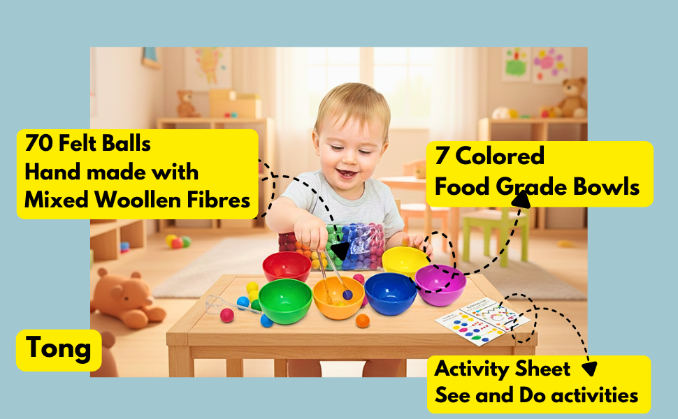 RAINBOW BOWL SET FOOD GRADE PLASTICS with sheets, Tong