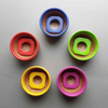 5 Colored Bowls with Matching Rings