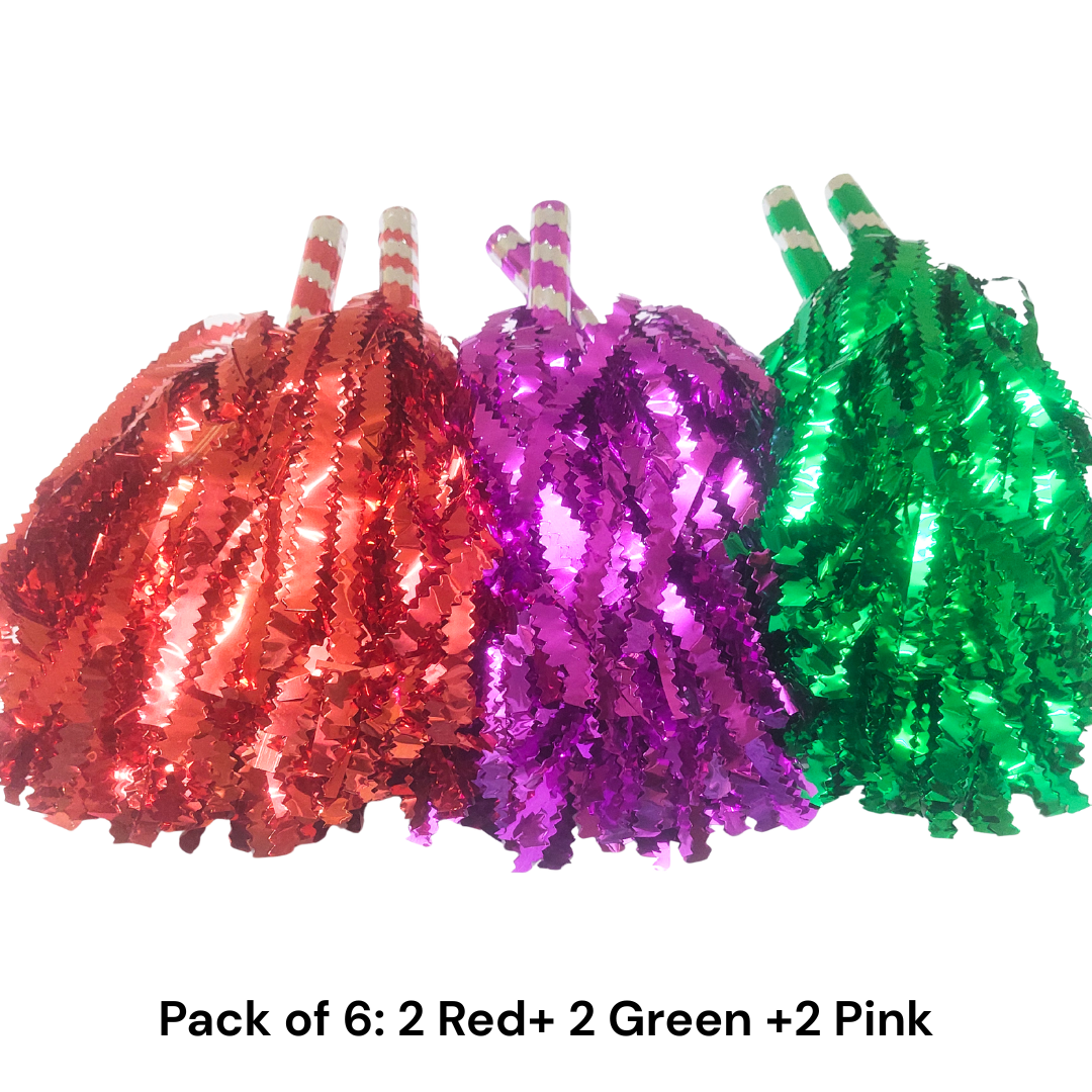 CHEERLEADER STREAMER POMPOMS  – Vibrant Movement Tool for Kids