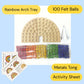 Rainbow Arch Tray with 100 felt balls and Metal tong