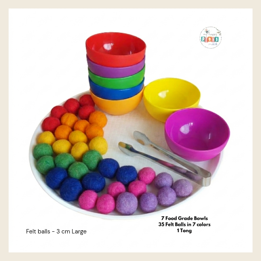 RAINBOW BOWL SET FOOD GRADE PLASTICS with sheets, Tong