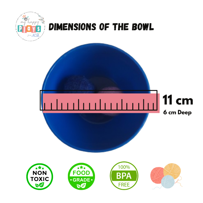 RAINBOW BOWL SET FOOD GRADE PLASTICS with sheets, Tong