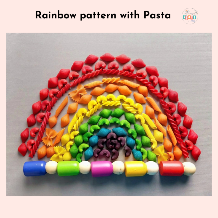 Rainbow Pasta with Prompt Sheets & Pipecleaner