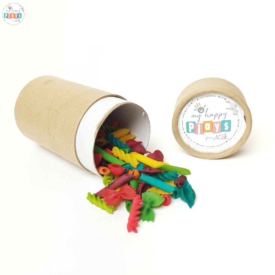 Rainbow Pasta with Prompt Sheets & Pipecleaner