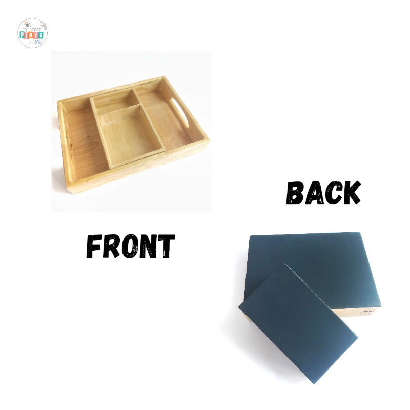 Wooden Tray with Handles and Mini Writing Tray