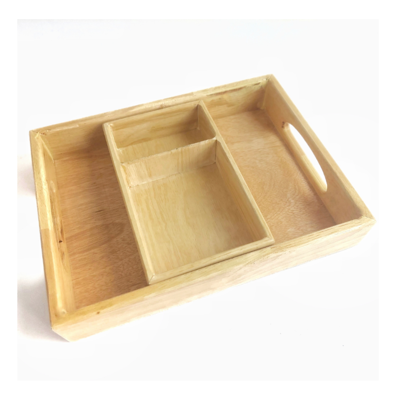 Wooden Tray with Handles and Mini Writing Tray